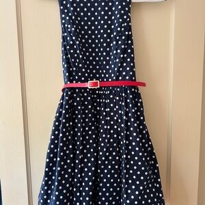 Navy polka dot dress